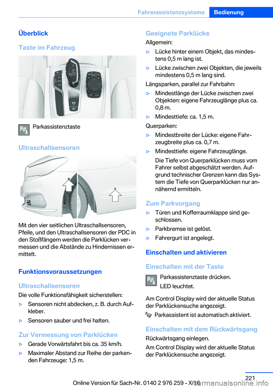 BMW 7 SERIES 2017  Betriebsanleitungen (in German) �