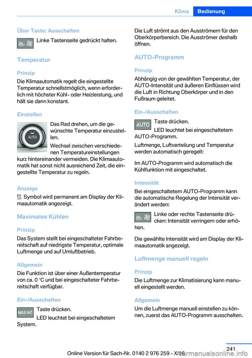 BMW 7 SERIES 2017  Betriebsanleitungen (in German) �