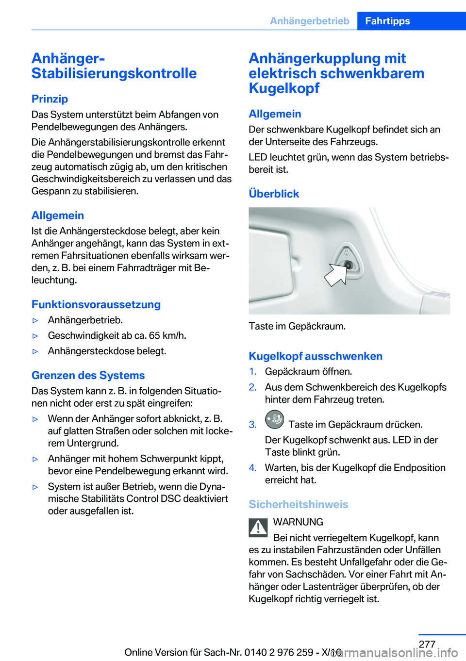 BMW 7 SERIES 2017  Betriebsanleitungen (in German) �A�n�h�