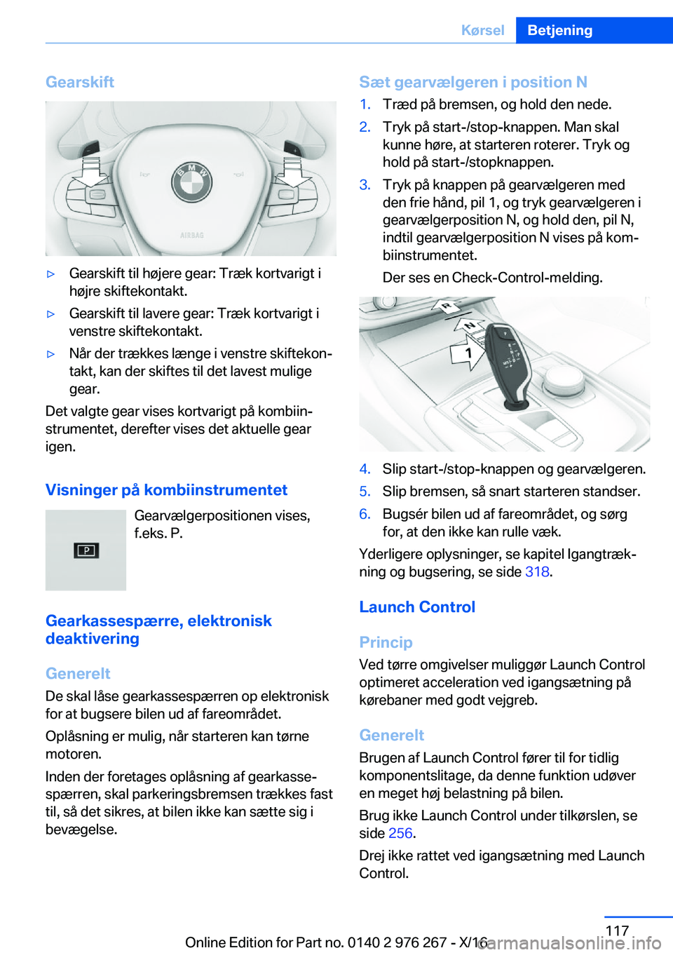 BMW 7 SERIES 2017  InstruktionsbØger (in Danish) �G�e�a�r�s�k�i�f�t'y�G�e�a�r�s�k�i�f�t� �t�i�l� �h�
