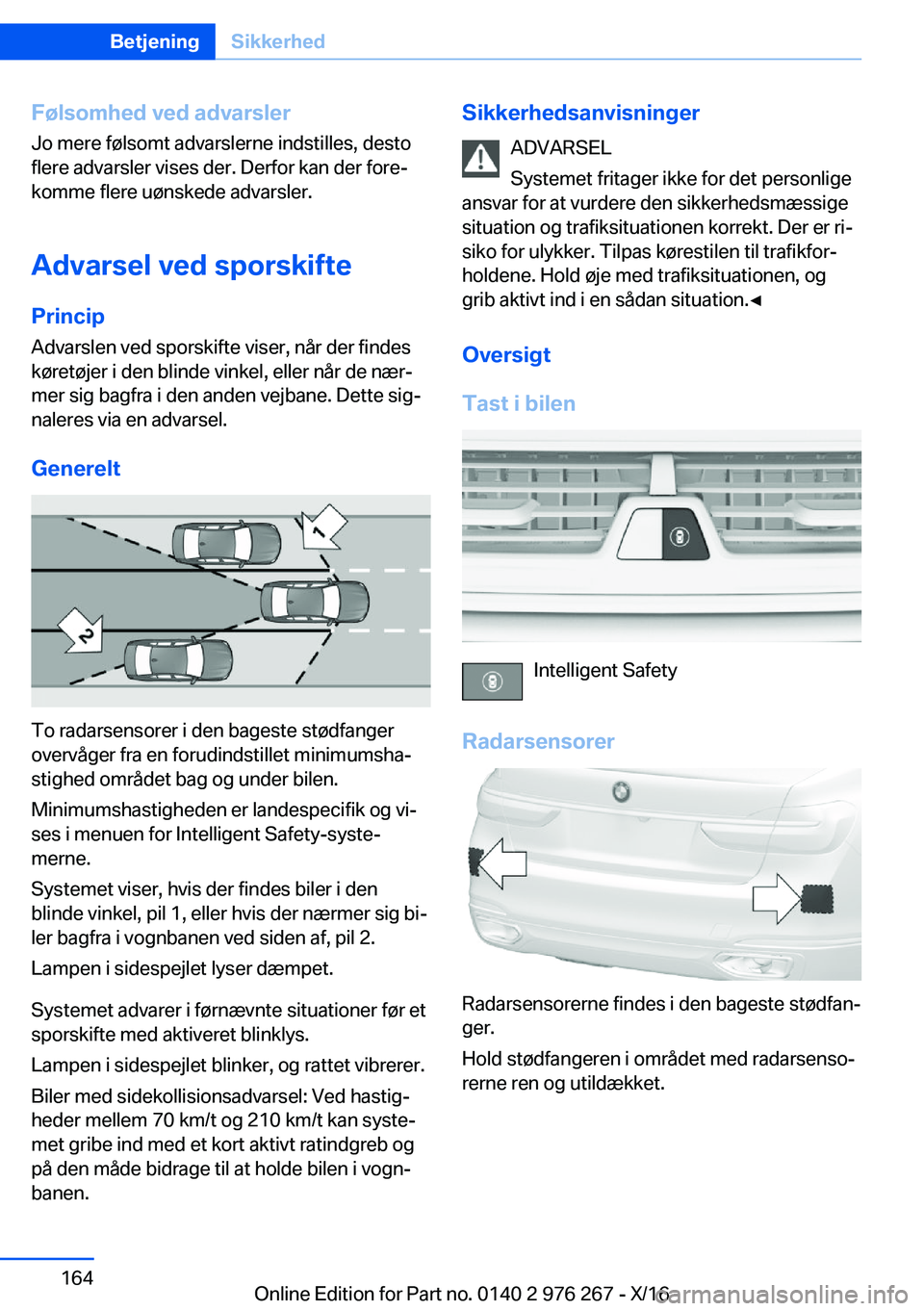BMW 7 SERIES 2017  InstruktionsbØger (in Danish) �F�