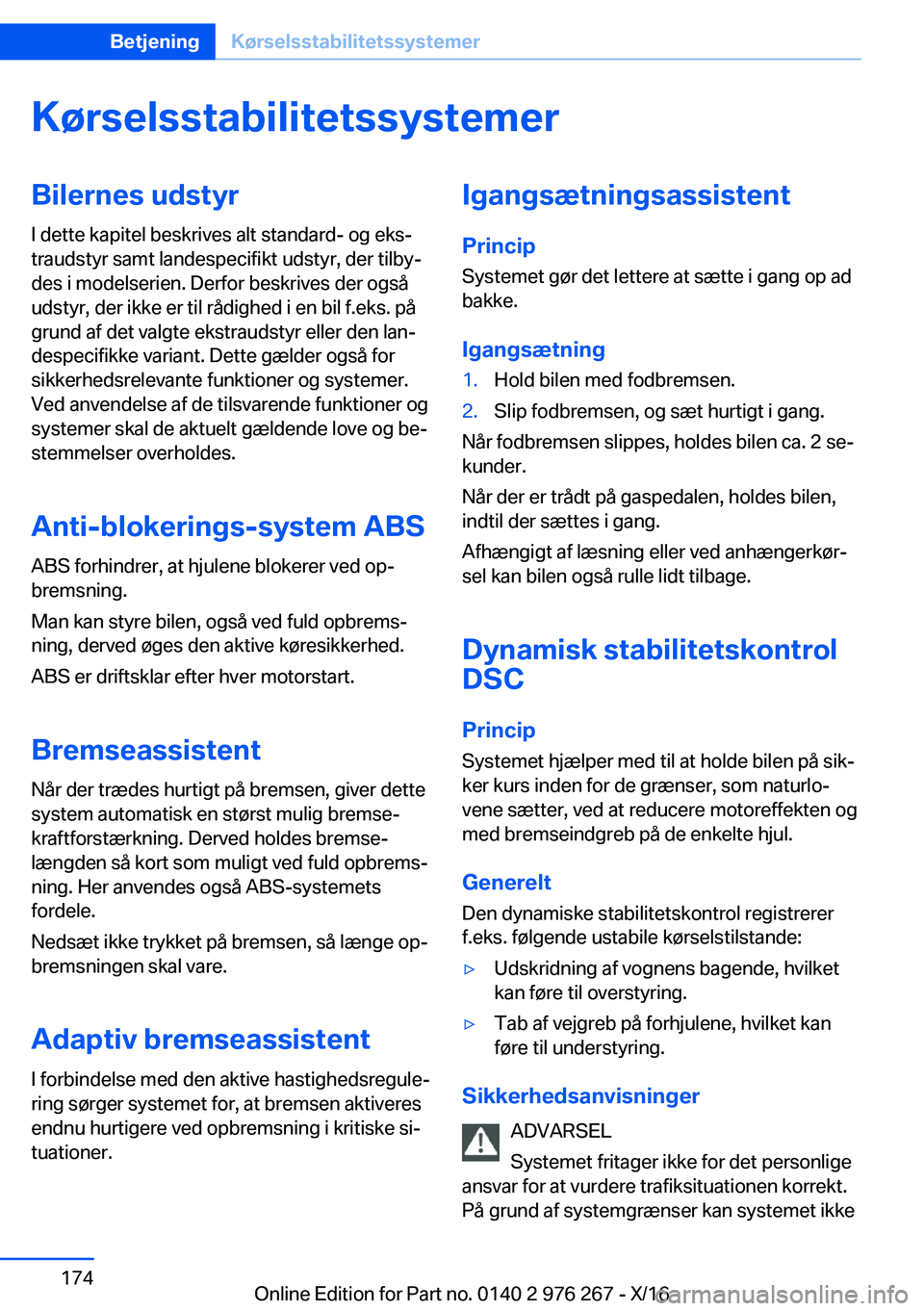 BMW 7 SERIES 2017  InstruktionsbØger (in Danish) �K�