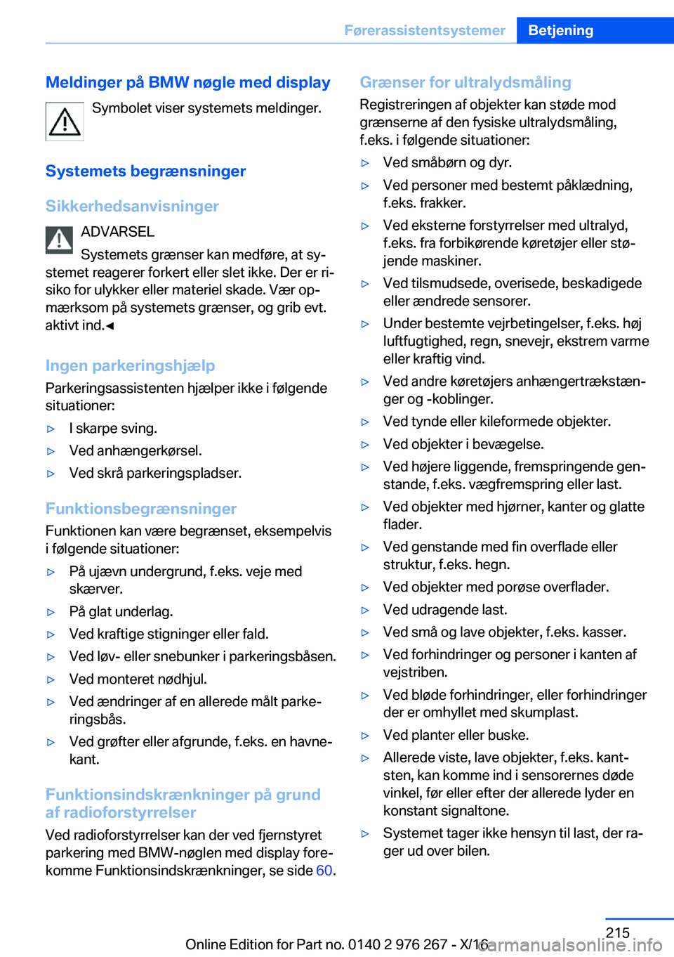 BMW 7 SERIES 2017  InstruktionsbØger (in Danish) �M�e�l�d�i�n�g�e�r��p�å��B�M�W��n�