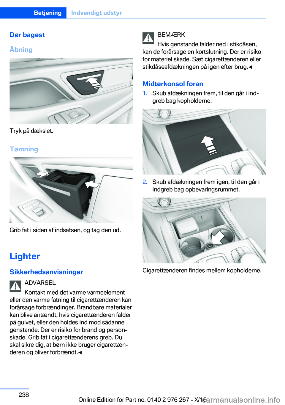 BMW 7 SERIES 2017  InstruktionsbØger (in Danish) �D�