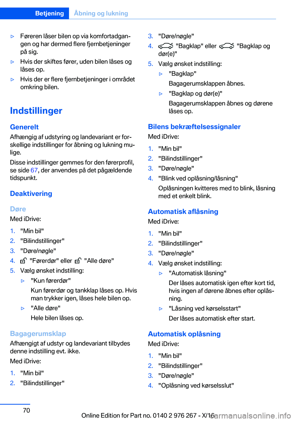BMW 7 SERIES 2017  InstruktionsbØger (in Danish) 'y�F�