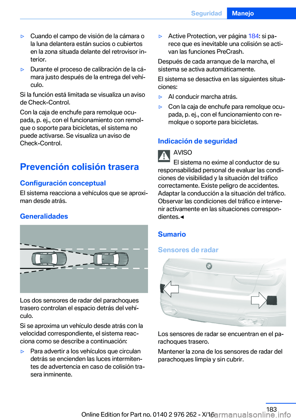 BMW 7 SERIES 2017  Manuales de Empleo (in Spanish) 'y�C�u�a�n�d�o� �e�l� �c�a�m�p�o� �d�e� �v�i�s�i�