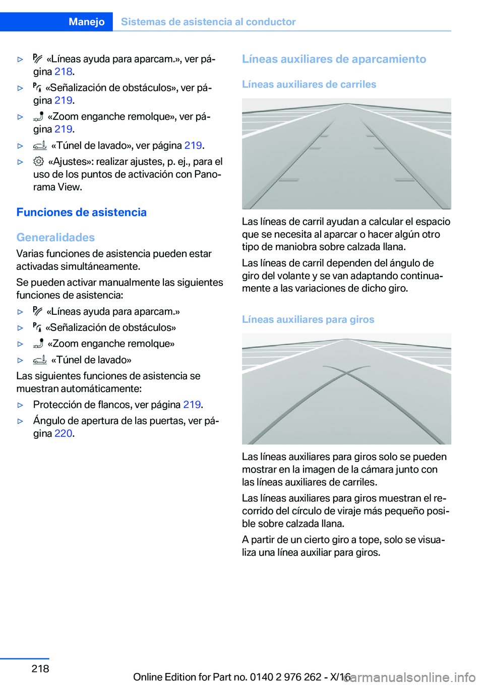 BMW 7 SERIES 2017  Manuales de Empleo (in Spanish) 'y� � �«�L�í�n�e�a�s� �a�y�u�d�a� �p�a�r�a� �a�p�a�r�c�a�m�.�{�,� �v�e�r� �p�áª
�g�i�n�a�  �2�1�8�.'y� � �«�S�e�