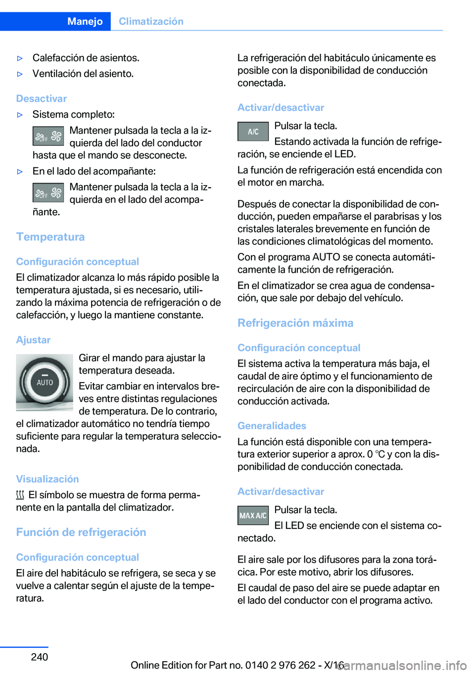 BMW 7 SERIES 2017  Manuales de Empleo (in Spanish) 'y�C�a�l�e�f�a�c�c�i�