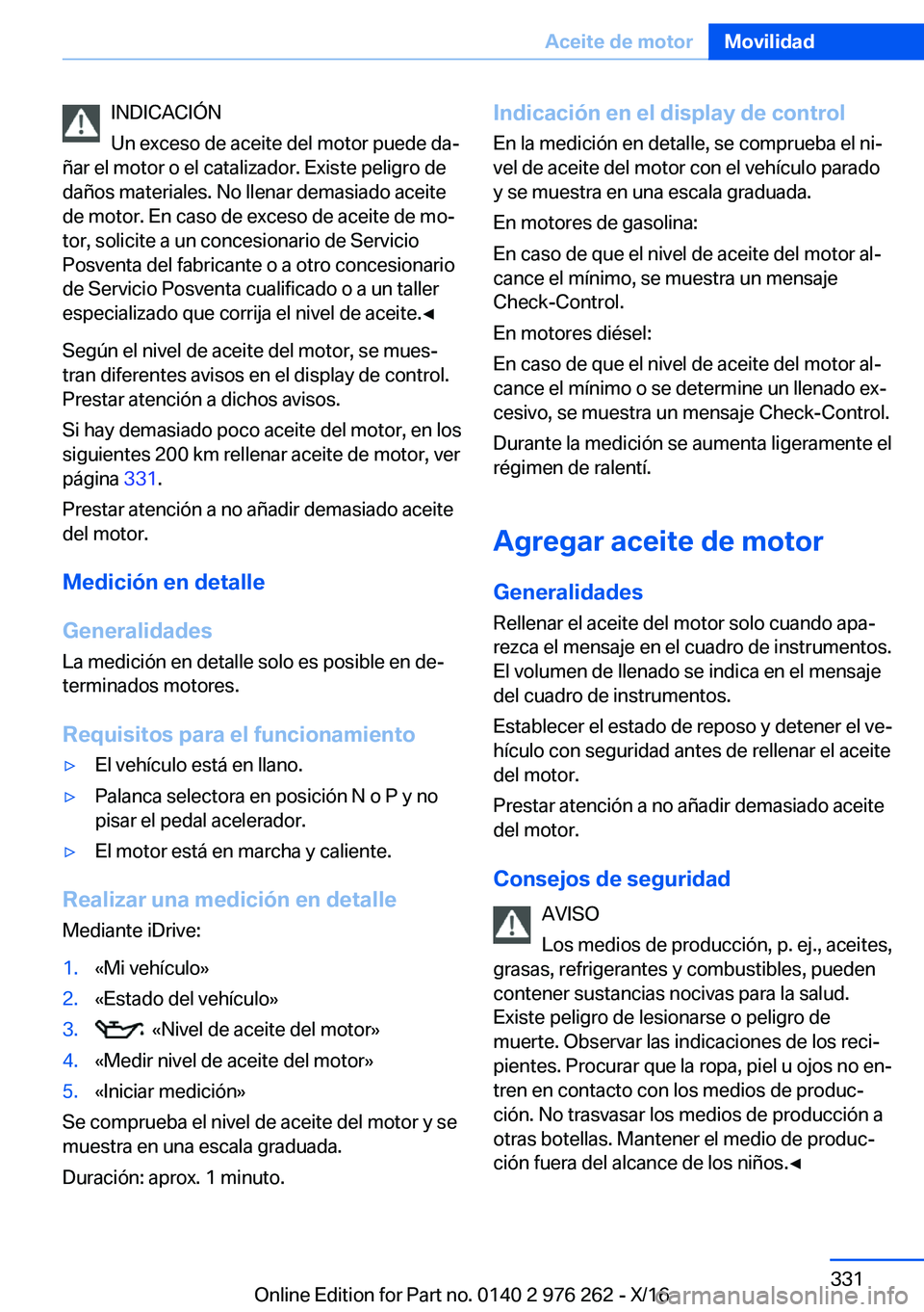 BMW 7 SERIES 2017  Manuales de Empleo (in Spanish) �I�N�D�I�C�A�C�I�