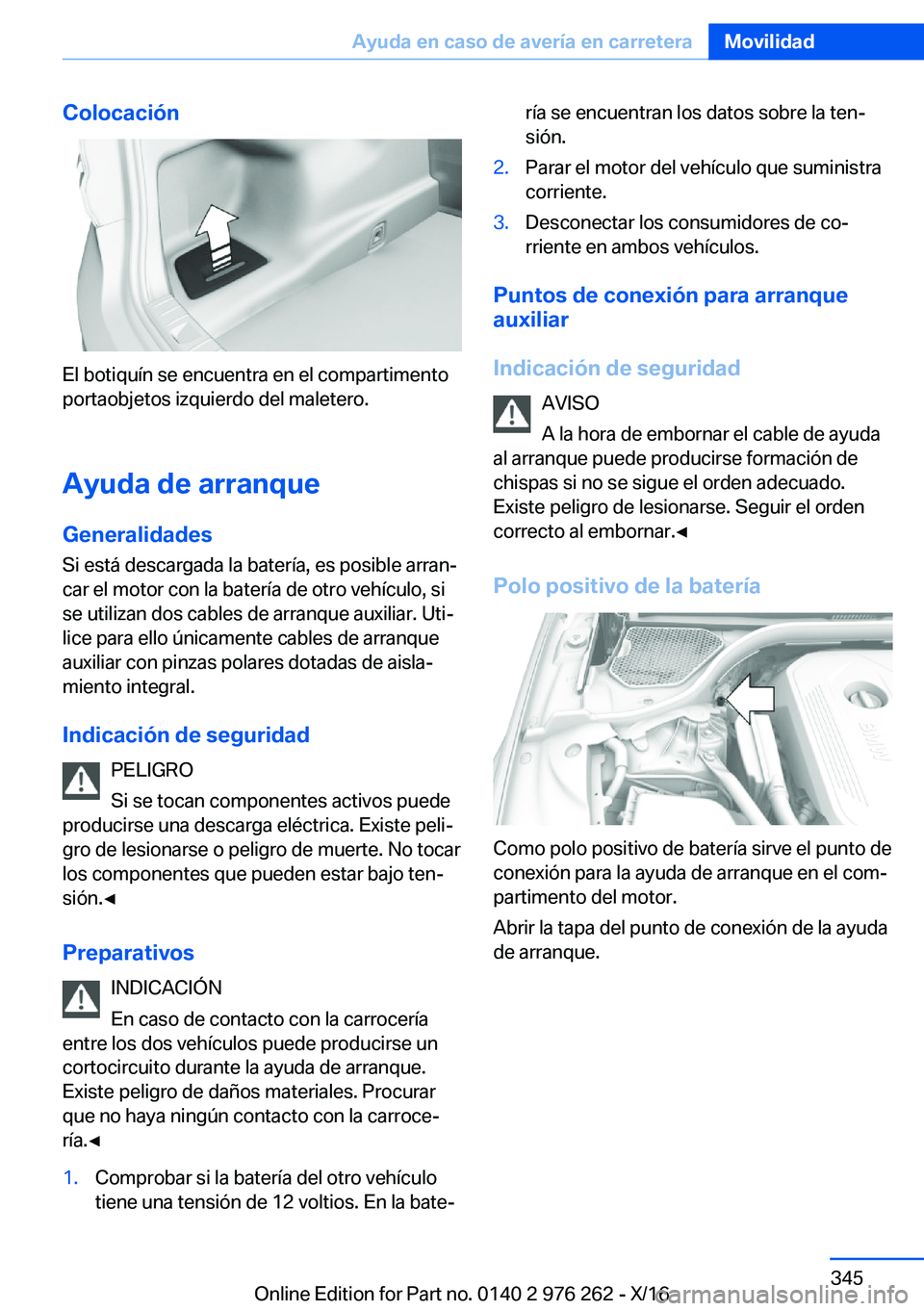BMW 7 SERIES 2017  Manuales de Empleo (in Spanish) �C�o�l�o�c�a�c�i�