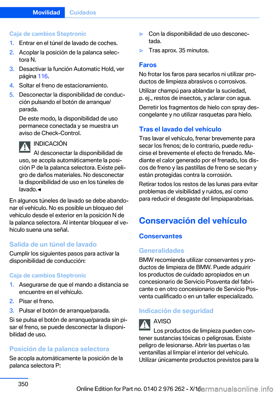 BMW 7 SERIES 2017  Manuales de Empleo (in Spanish) �C�a�j�a��d�e��c�a�m�b�i�o�s��S�t�e�p�t�r�o�n�i�c�1�.�E�n�t�r�a�r� �e�n� �e�l� �t�