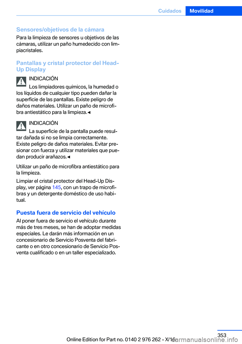 BMW 7 SERIES 2017  Manuales de Empleo (in Spanish) �S�e�n�s�o�r�e�s�/�o�b�j�e�t�i�v�o�s��d�e��l�a��c�