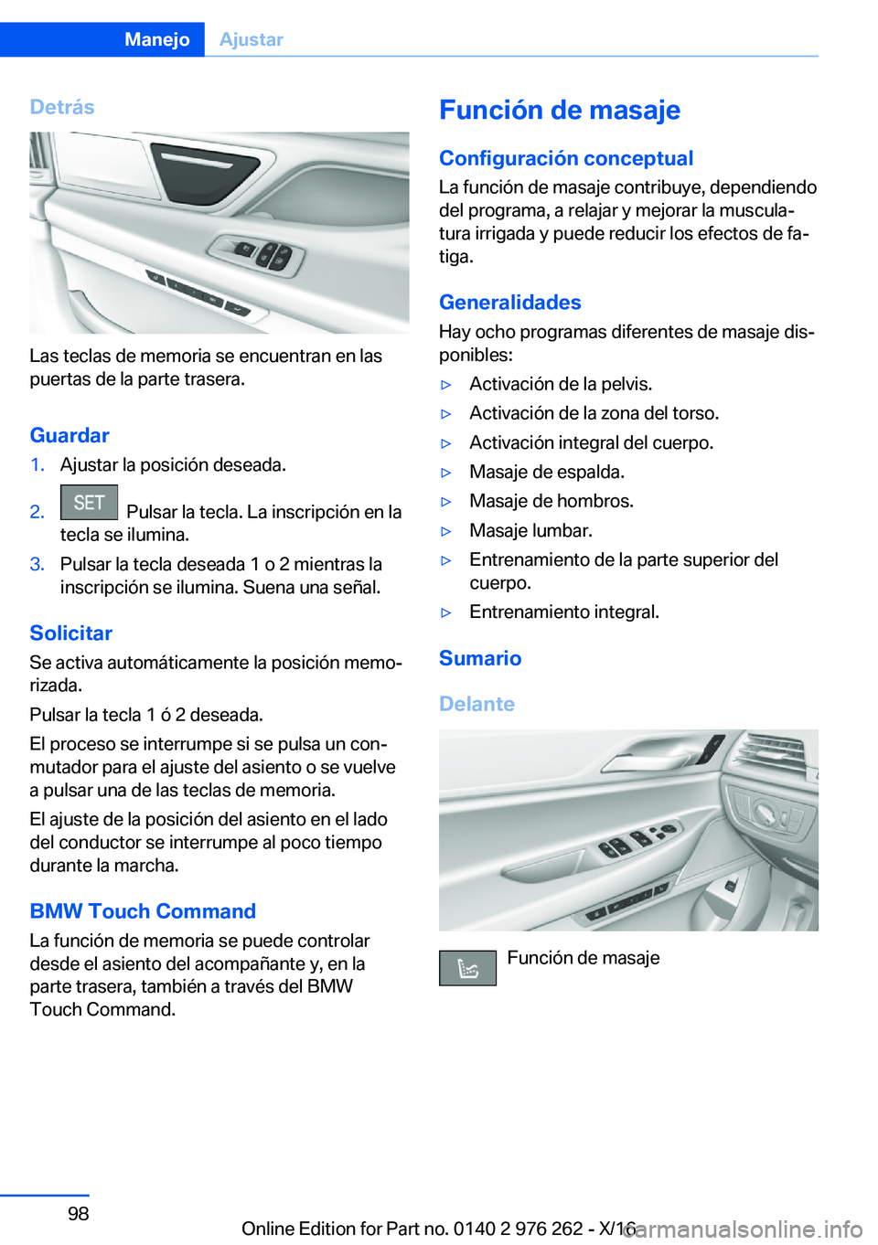 BMW 7 SERIES 2017  Manuales de Empleo (in Spanish) �D�e�t�r�