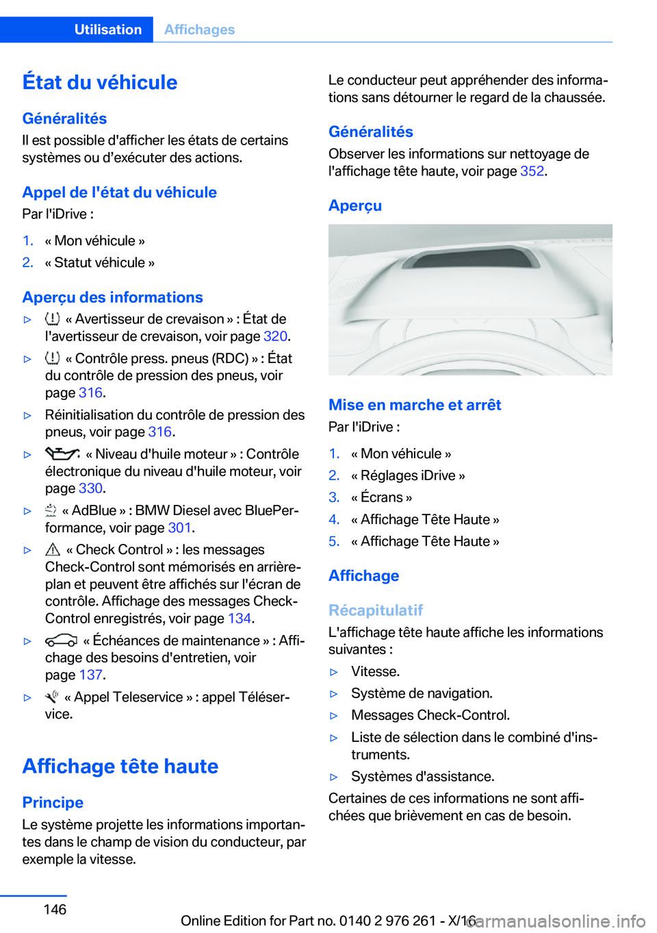 BMW 7 SERIES 2017  Notices Demploi (in French) �