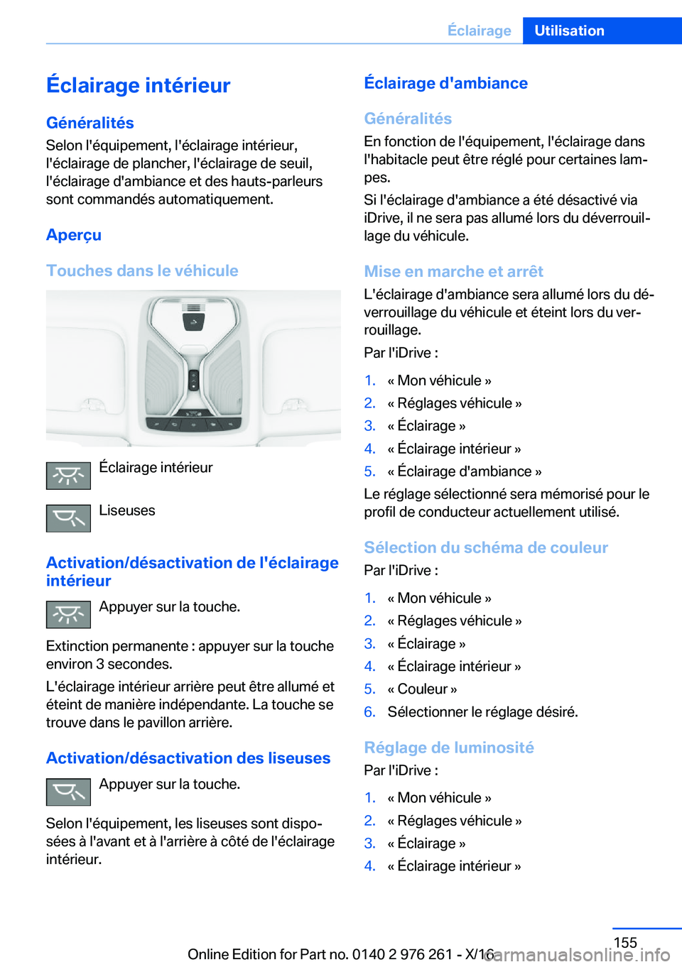 BMW 7 SERIES 2017  Notices Demploi (in French) �