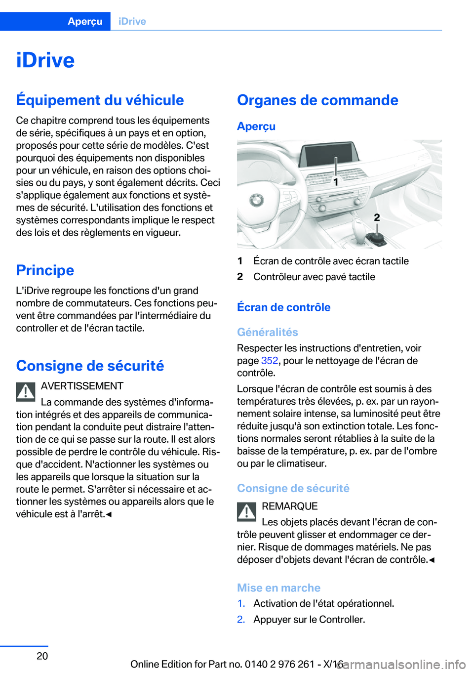 BMW 7 SERIES 2017  Notices Demploi (in French) �i�D�r�i�v�e�