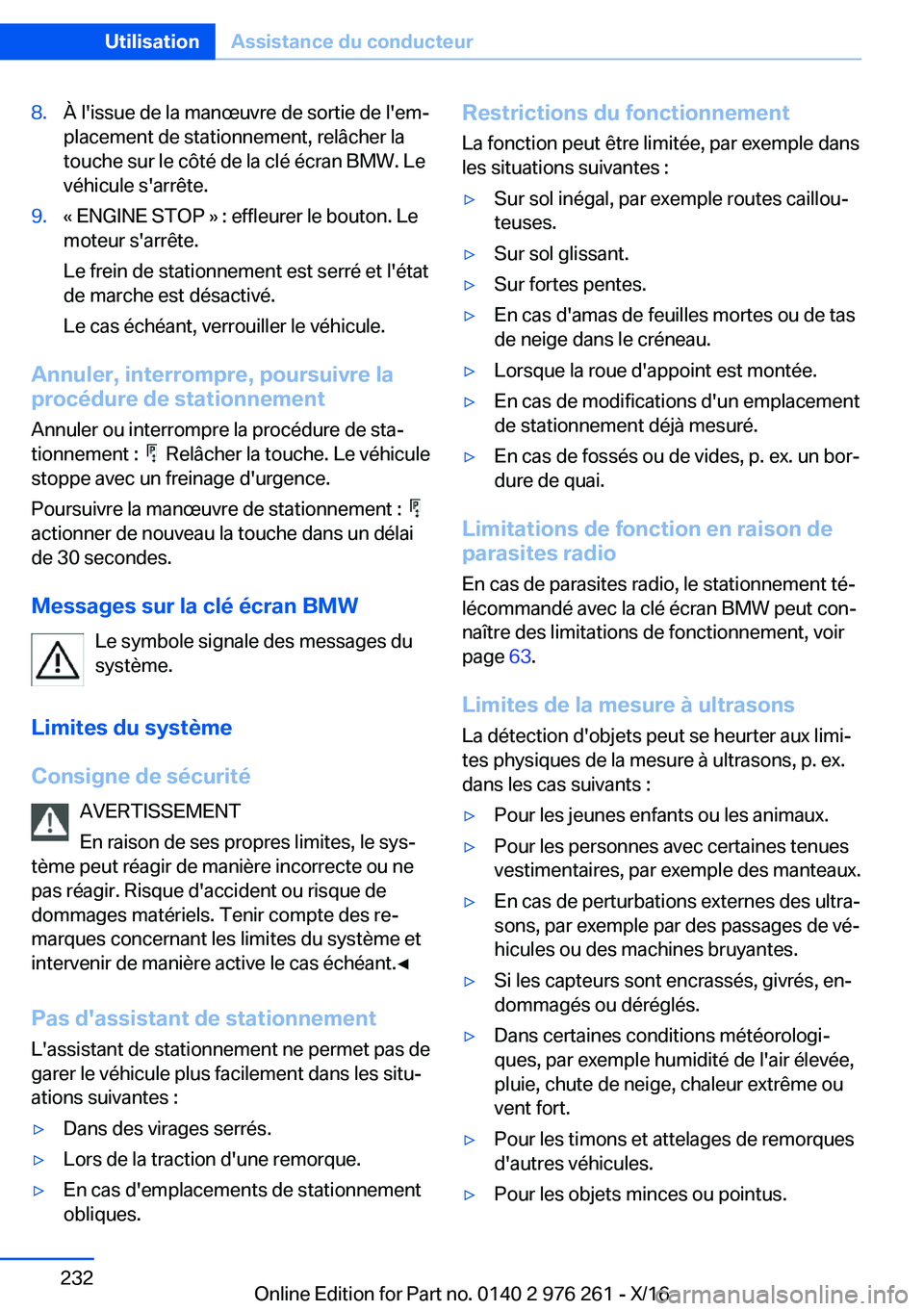 BMW 7 SERIES 2017  Notices Demploi (in French) �8�.�