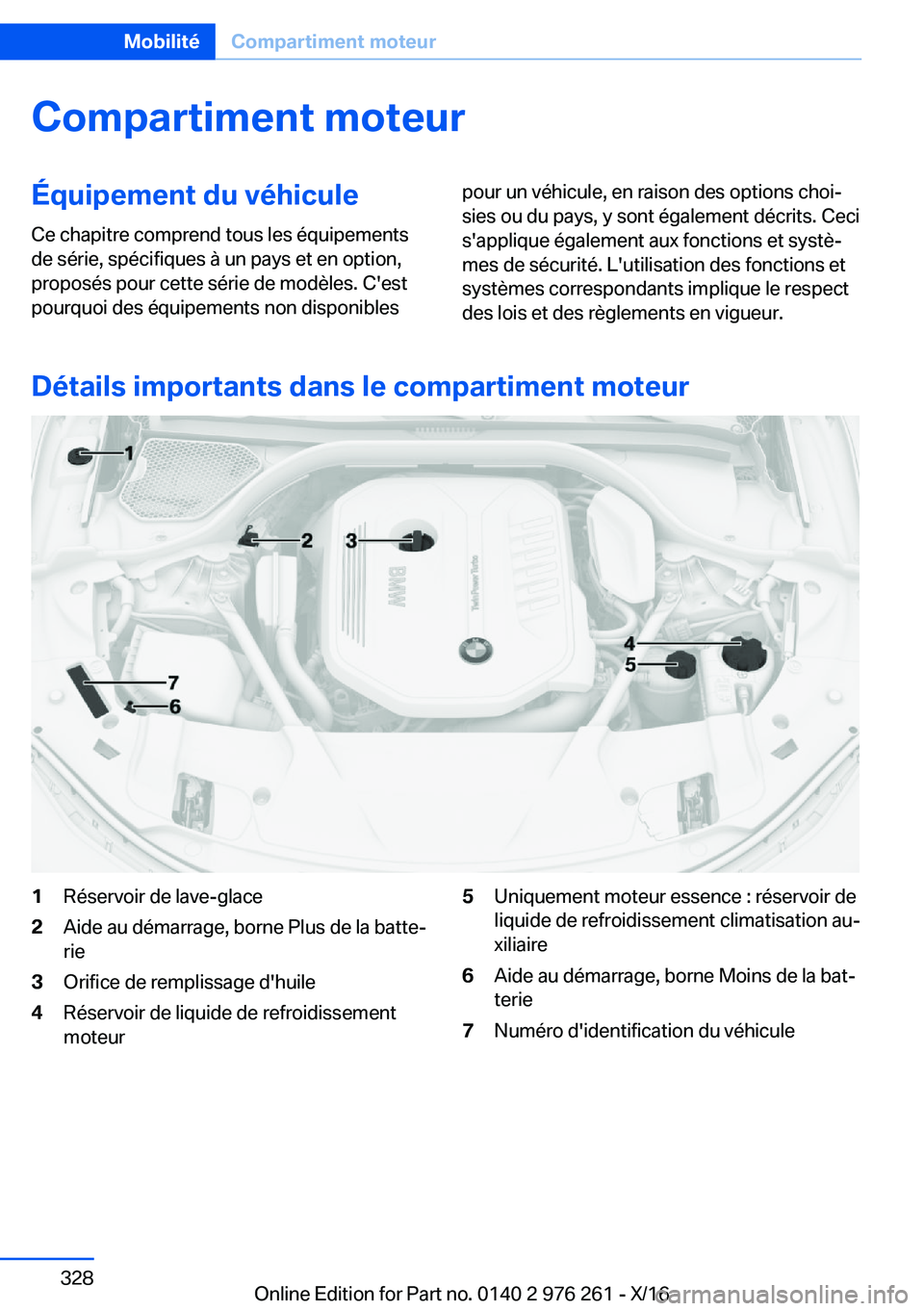 BMW 7 SERIES 2017  Notices Demploi (in French) �C�o�m�p�a�r�t�i�m�e�n�t��m�o�t�e�u�r�