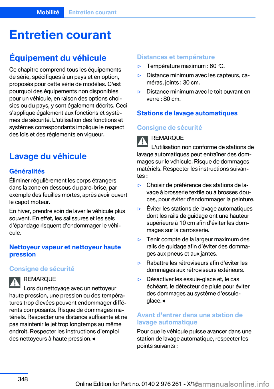 BMW 7 SERIES 2017  Notices Demploi (in French) �E�n�t�r�e�t�i�e�n��c�o�u�r�a�n�t�