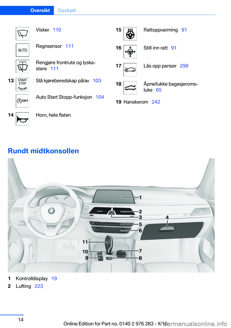 BMW 7 SERIES 2017  InstruksjonsbØker (in Norwegian) �V�i�s�k�e�r\_�1�1�0�R�e�g�n�s�e�n�s�o�r\_ �1�1�1�R�e�n�g�j�