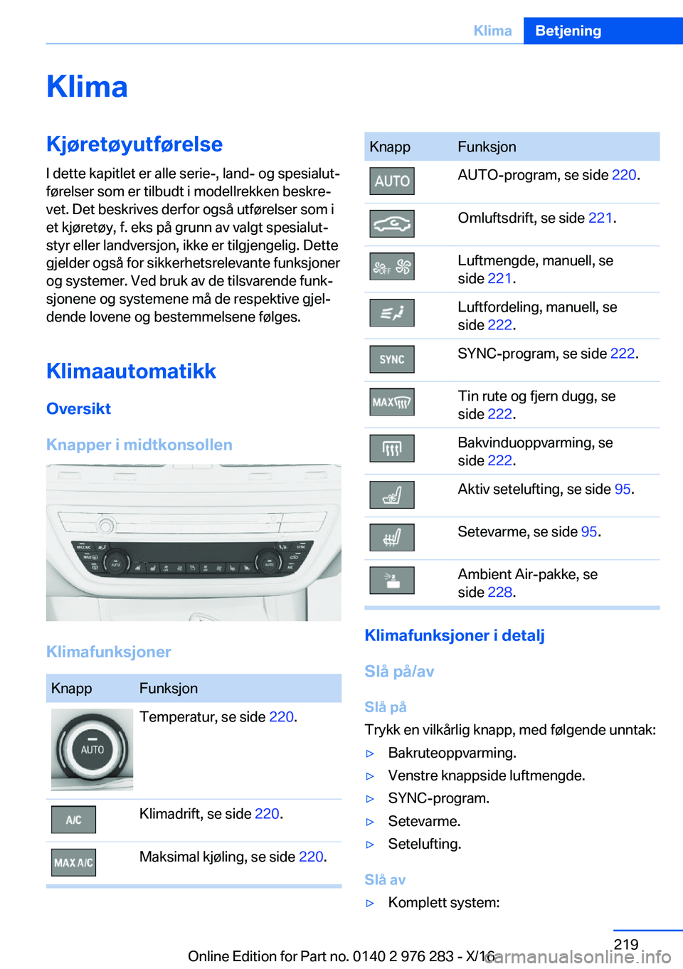 BMW 7 SERIES 2017  InstruksjonsbØker (in Norwegian) �K�l�i�m�a�K�j�