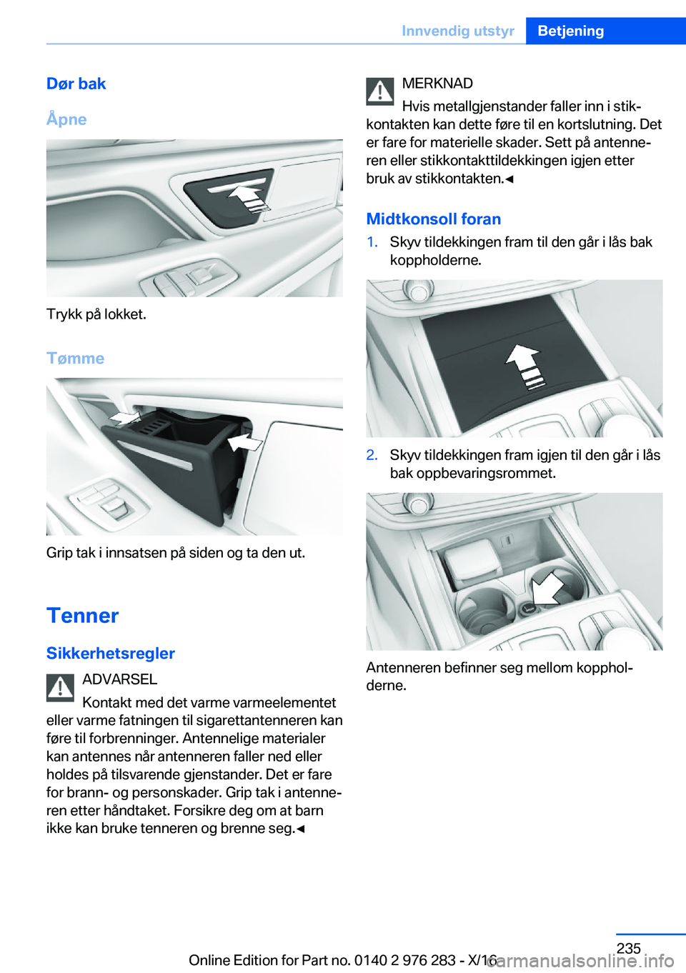 BMW 7 SERIES 2017  InstruksjonsbØker (in Norwegian) �D�