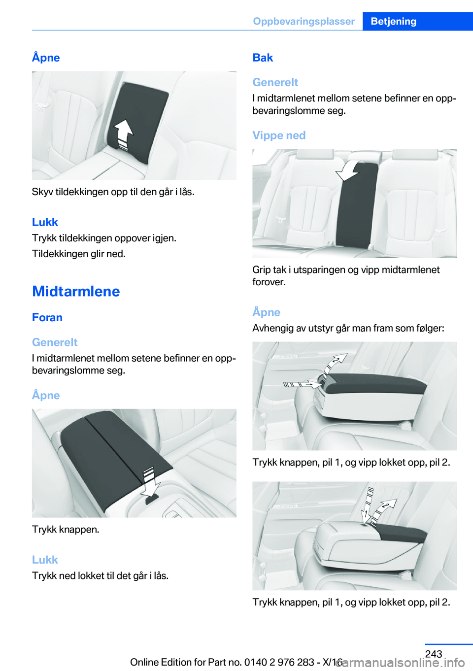 BMW 7 SERIES 2017  InstruksjonsbØker (in Norwegian) �