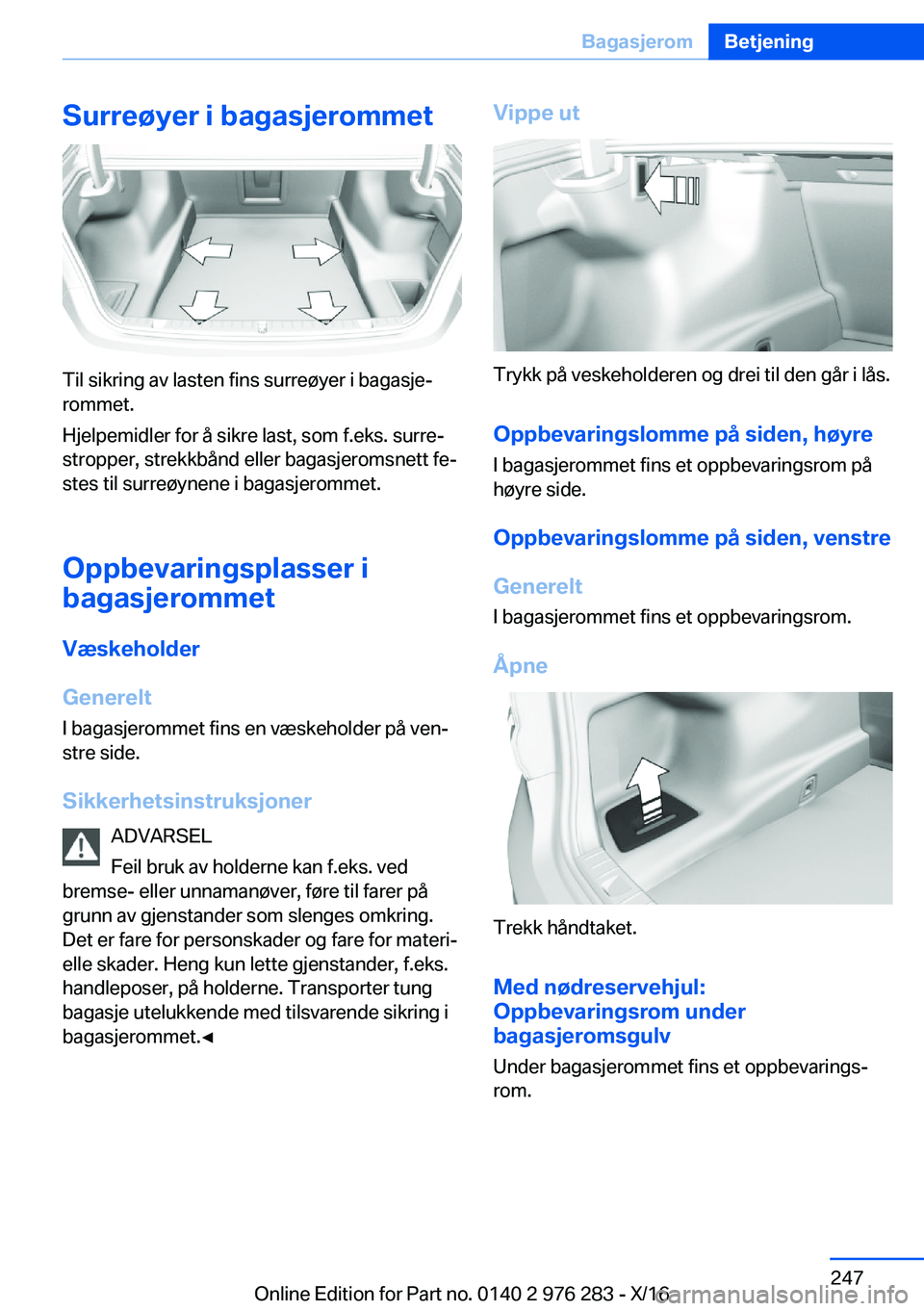 BMW 7 SERIES 2017  InstruksjonsbØker (in Norwegian) �S�u�r�r�e�