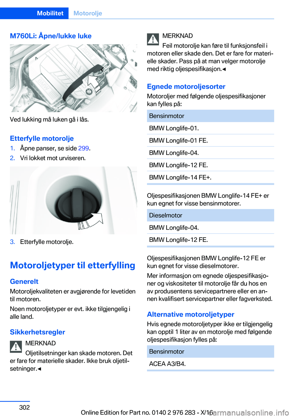 BMW 7 SERIES 2017  InstruksjonsbØker (in Norwegian) �M�7�6�0�L�i�:��