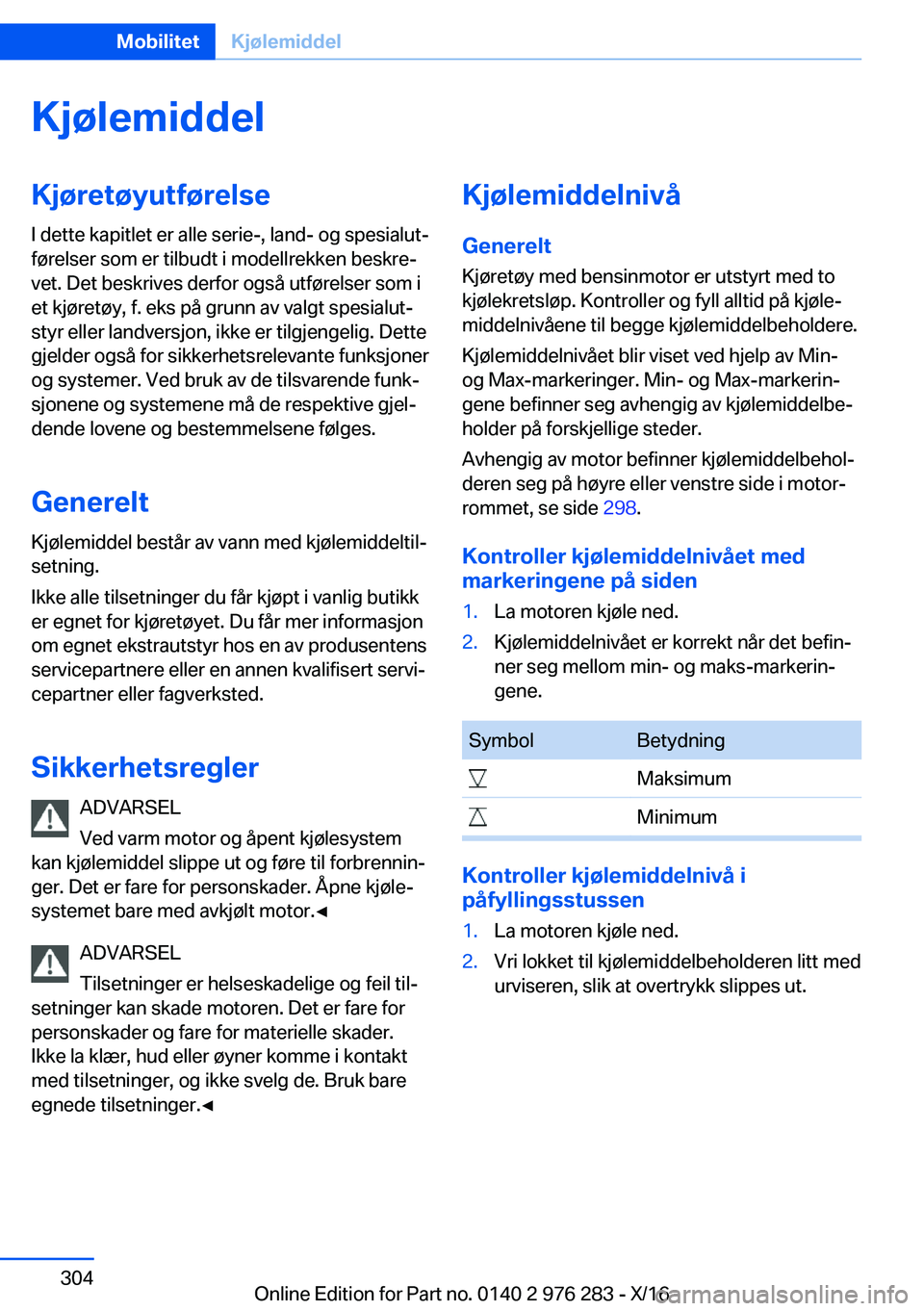 BMW 7 SERIES 2017  InstruksjonsbØker (in Norwegian) �K�j�