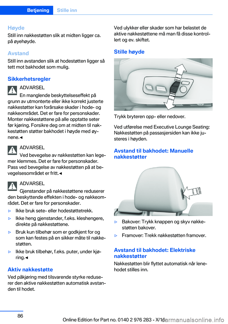 BMW 7 SERIES 2017  InstruksjonsbØker (in Norwegian) �H�