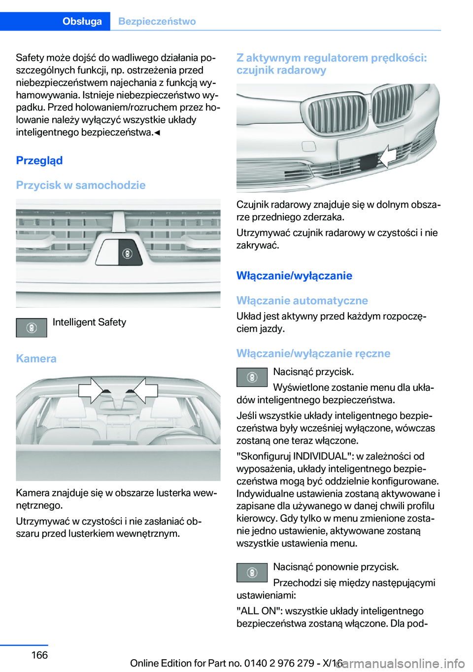 BMW 7 SERIES 2017  Instrukcja obsługi (in Polish) �S�a�f�e�t�y� �m�o 9�e� �d�o�j �