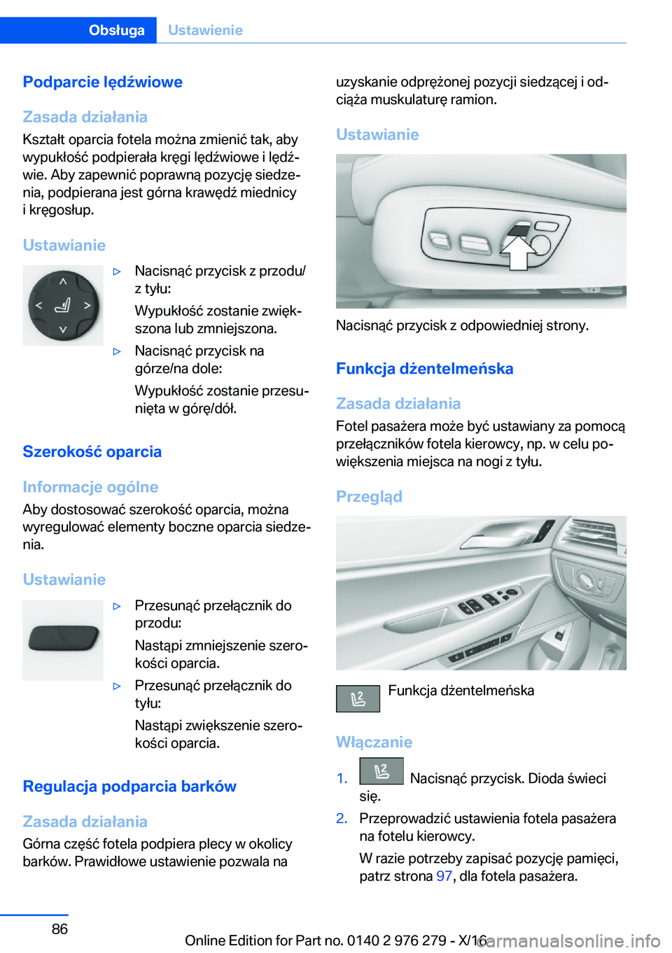 BMW 7 SERIES 2017  Instrukcja obsługi (in Polish) �P�o�d�p�a�r�c�i�e��l�