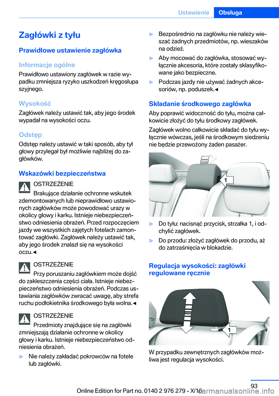 BMW 7 SERIES 2017  Instrukcja obsługi (in Polish) �Z�a�g�ł�