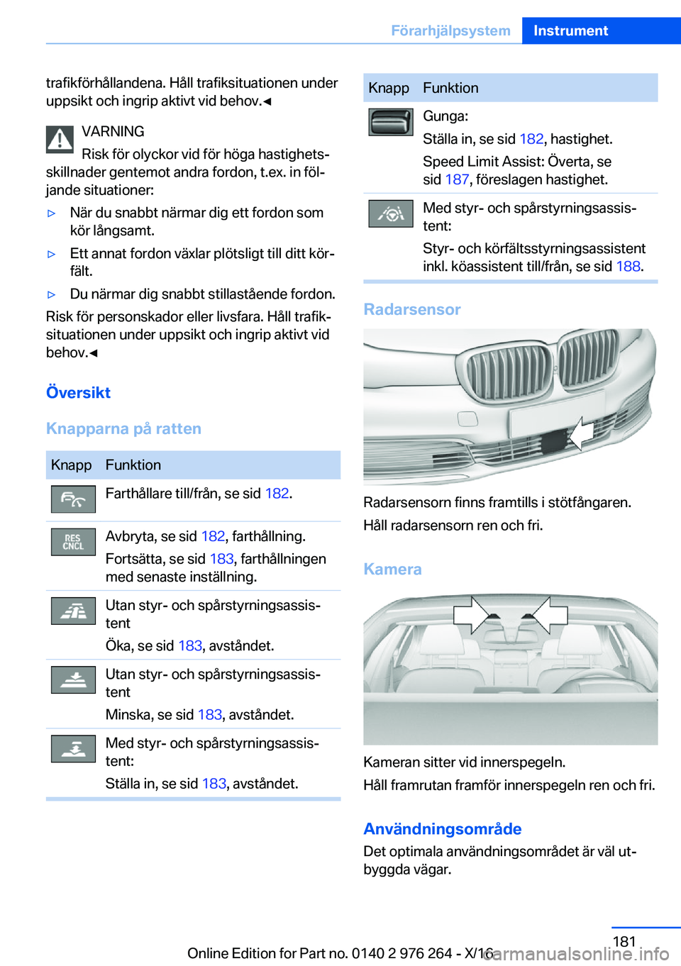 BMW 7 SERIES 2017  InstruktionsbÖcker (in Swedish) �t�r�a�f�i�k�f�ö�r�h�å�l�l�a�n�d�e�n�a�.� �H�å�l�l� �t�r�a�f�i�k�s�i�t�u�a�t�i�o�n�e�n� �u�n�d�e�r
�u�p�p�s�i�k�t� �o�c�h� �i�n�g�r�i�p� �a�k�t�i�v�t� �v�i�d� �b�e�h�o�v�.'