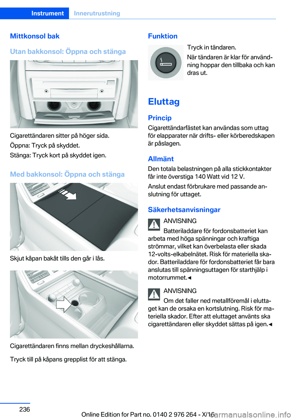 BMW 7 SERIES 2017  InstruktionsbÖcker (in Swedish) �M�i�t�t�k�o�n�s�o�l��b�a�k
�U�t�a�n��b�a�k�k�o�n�s�o�l�:��