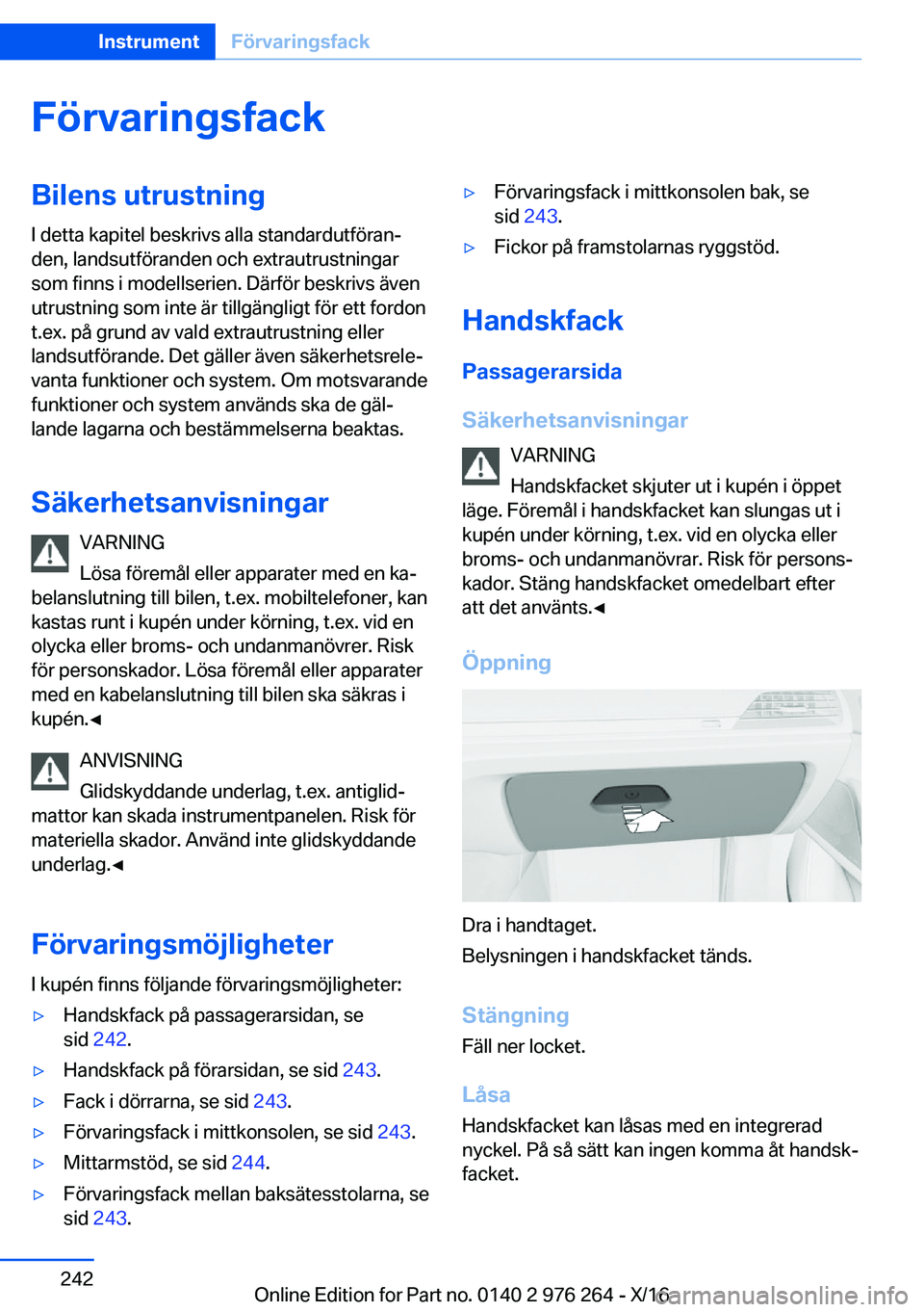 BMW 7 SERIES 2017  InstruktionsbÖcker (in Swedish) �F�