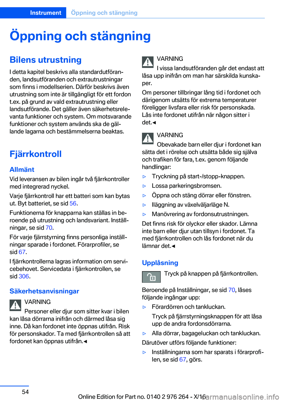BMW 7 SERIES 2017  InstruktionsbÖcker (in Swedish) �