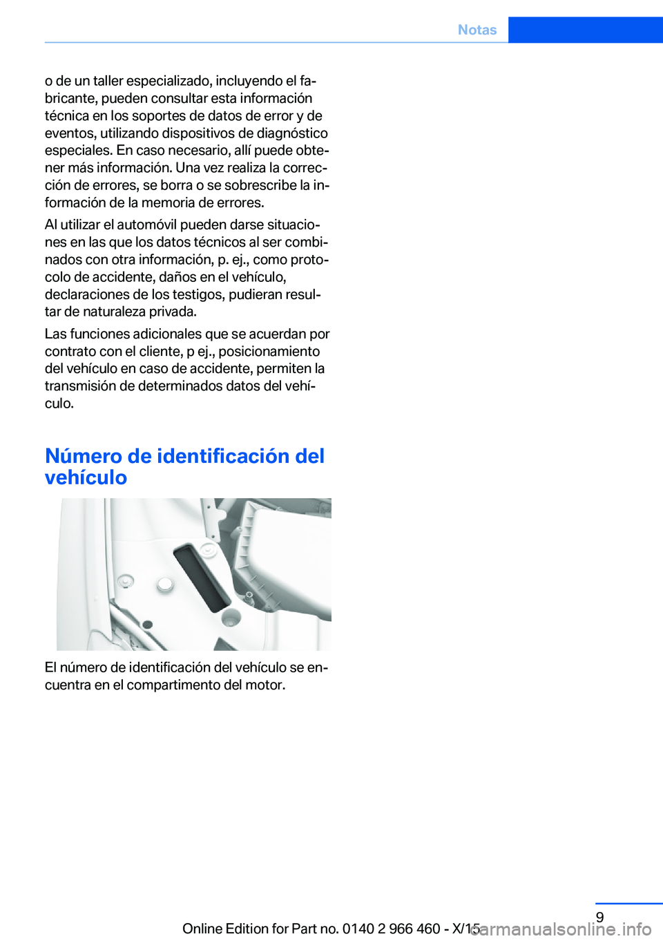 BMW 7 SERIES 2016 Manuales de Empleo (in Spanish) o de un taller especializado, incluyendo el fa‐
bricante, pueden consultar esta información
técnica en los soportes de datos de error y de
eventos, utilizando dispositivos de diagnóstico
especial BMW 7 SERIES 2016 Manuales de Empleo (in Spanish) o de un taller especializado, incluyendo el fa‐
bricante, pueden consultar esta información
técnica en los soportes de datos de error y de
eventos, utilizando dispositivos de diagnóstico
especial