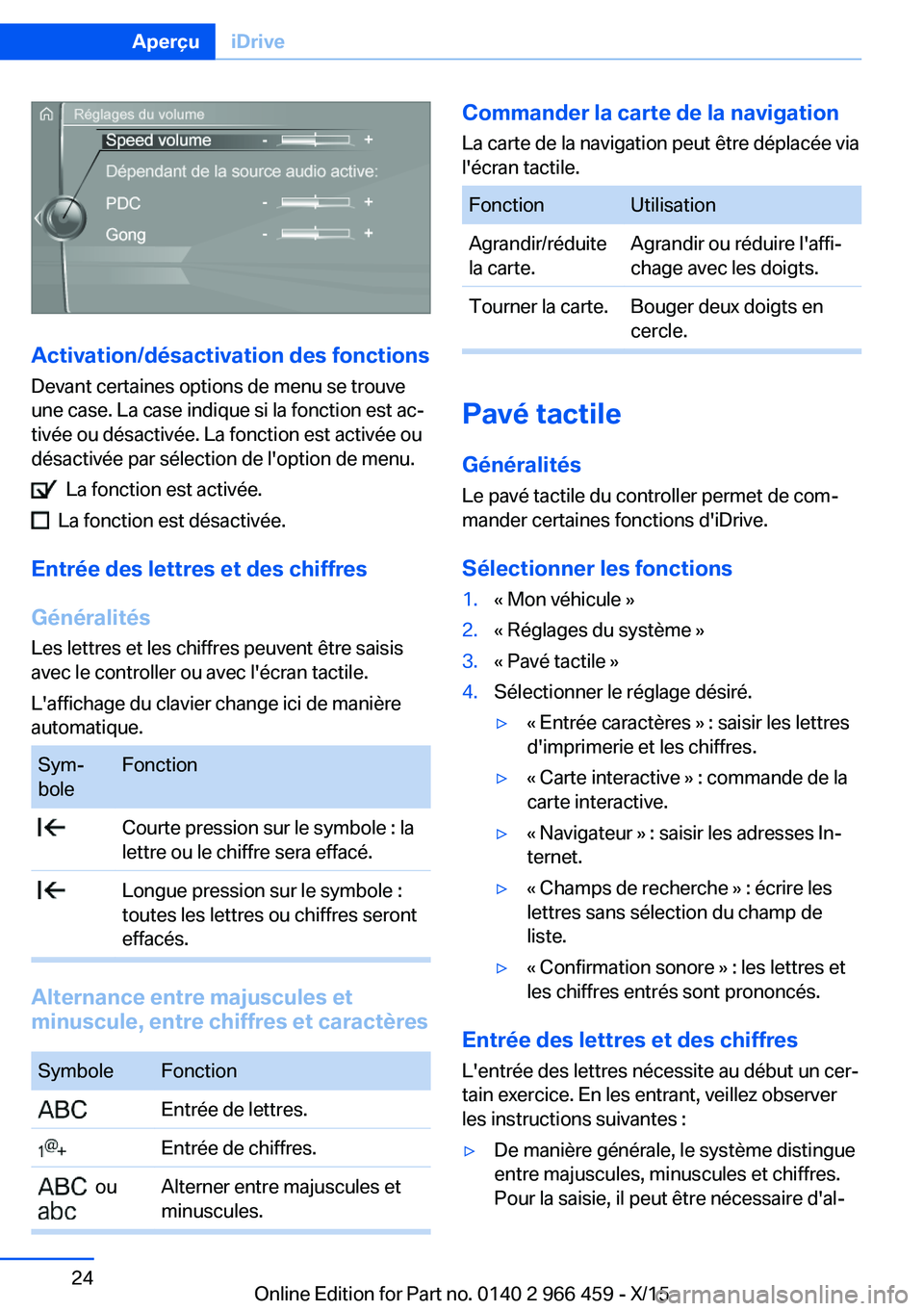 BMW 7 SERIES 2016  Notices Demploi (in French) Activation/désactivation des fonctions
Devant certaines options de menu se trouve
une case. La case indique si la fonction est ac‐
tivée ou désactivée. La fonction est activée ou
désactivée p
