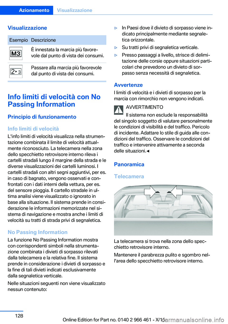 BMW 7 SERIES 2016 Libretti Di Uso E manutenzione (in Italian) VisualizzazioneEsempioDescrizioneÈ innestata la marcia più favore‐
vole dal punto di vista dei consumi.Passare alla marcia più favorevole
dal punto di vista dei consumi.
Info limiti di velocità BMW 7 SERIES 2016 Libretti Di Uso E manutenzione (in Italian) VisualizzazioneEsempioDescrizioneÈ innestata la marcia più favore‐
vole dal punto di vista dei consumi.Passare alla marcia più favorevole
dal punto di vista dei consumi.
Info limiti di velocità