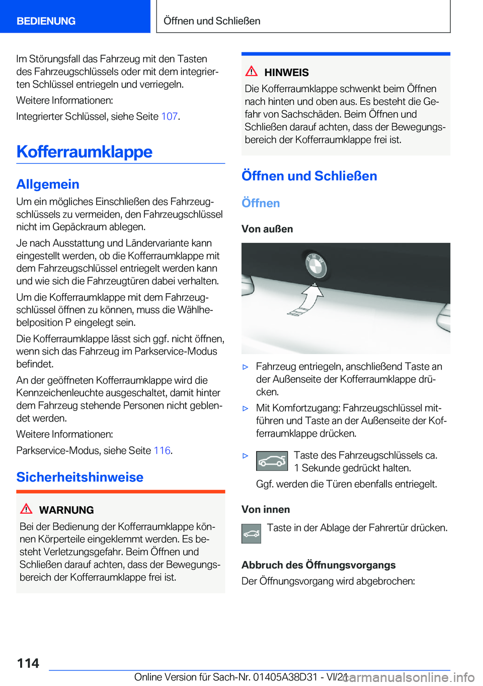 BMW 8 SERIES 2022  Betriebsanleitungen (in German) �I�m��S�t�