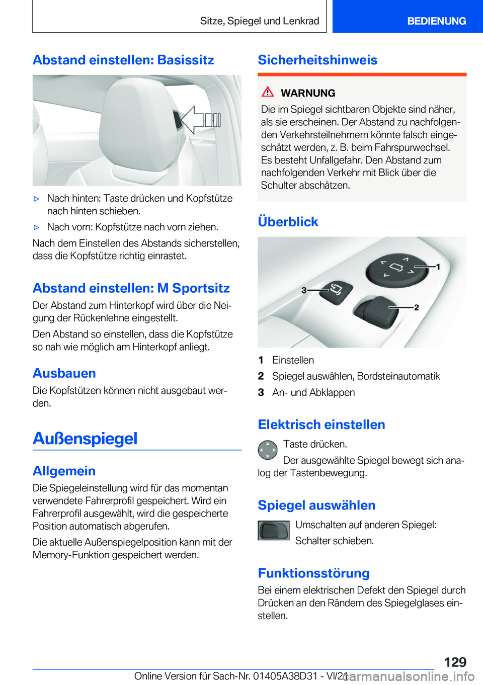 BMW 8 SERIES 2022  Betriebsanleitungen (in German) �A�b�s�t�a�n�d��e�i�n�s�t�e�l�l�e�n�:��B�a�s�i�s�s�i�t�zx�N�a�c�h��h�i�n�t�e�n�:��T�a�s�t�e��d�r�
