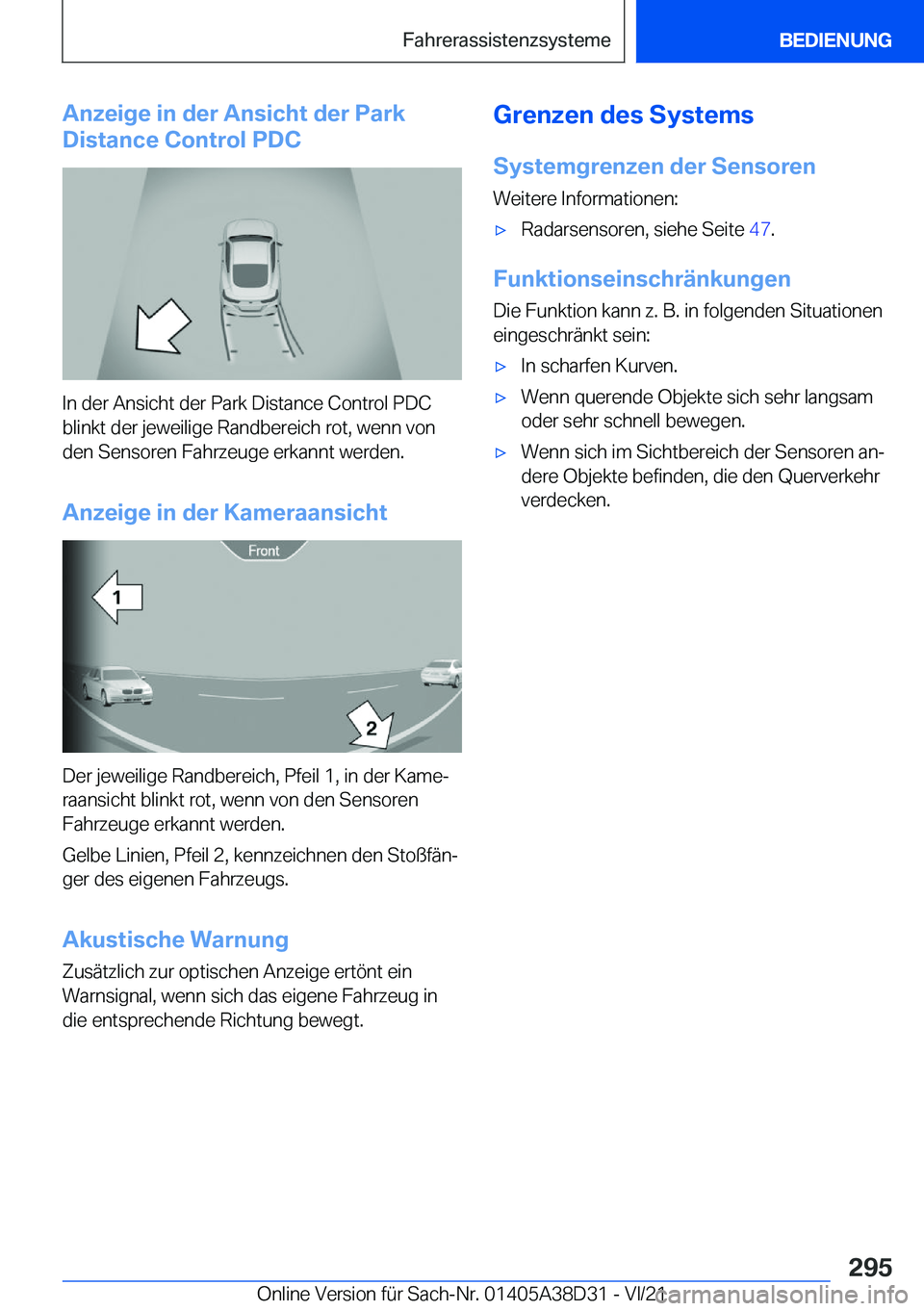 BMW 8 SERIES 2022  Betriebsanleitungen (in German) �A�n�z�e�i�g�e��i�n��d�e�r��A�n�s�i�c�h�t��d�e�r��P�a�r�k
�D�i�s�t�a�n�c�e��C�o�n�t�r�o�l��P�D�C
�I�n��d�e�r��A�n�s�i�c�h�t��d�e�r��P�a�r�k��D�i�s�t�a�n�c�e��C�o�n�t�r�o�l��P�D�C
�b�l�i�
