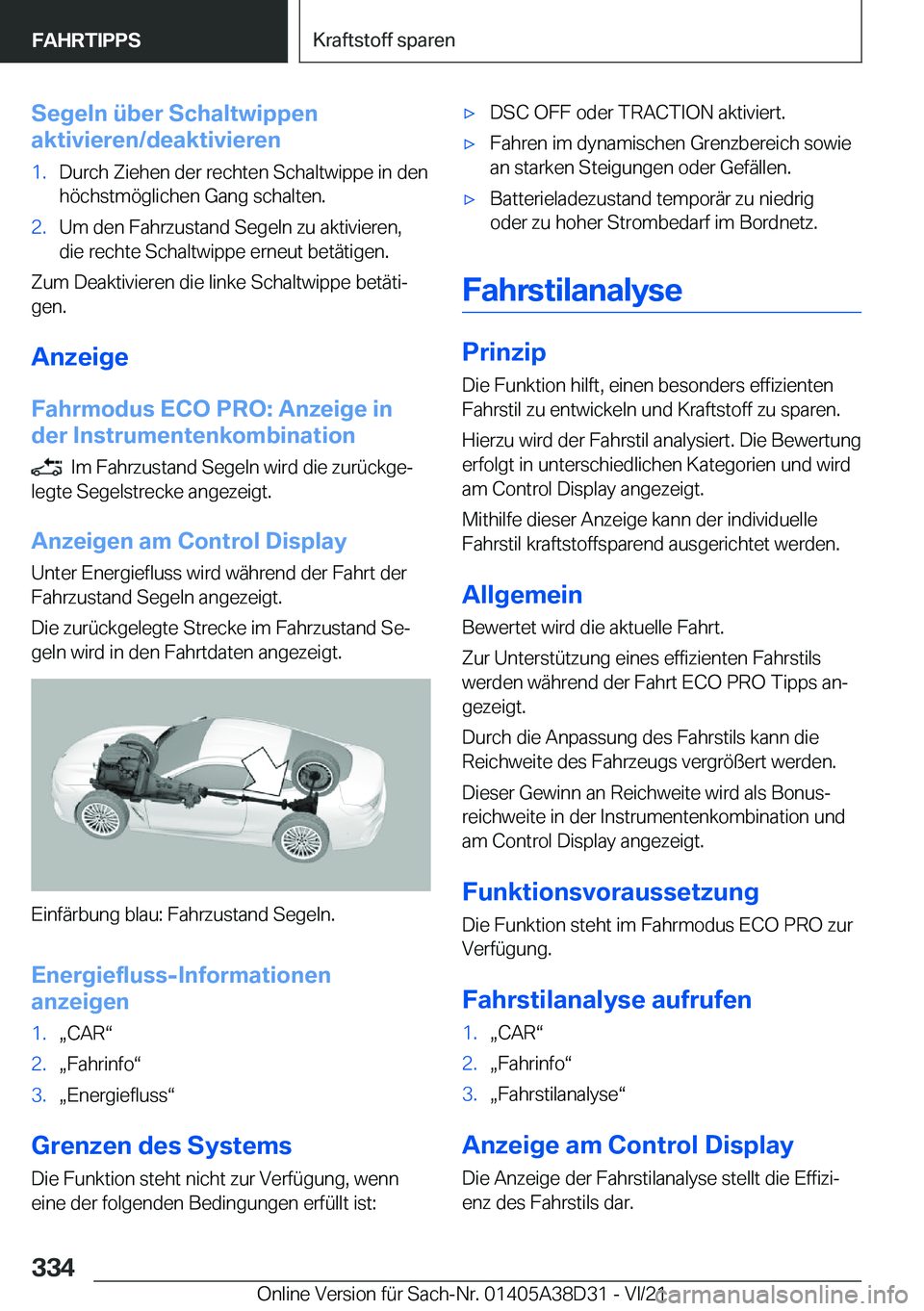 BMW 8 SERIES 2022  Betriebsanleitungen (in German) �S�e�g�e�l�n��