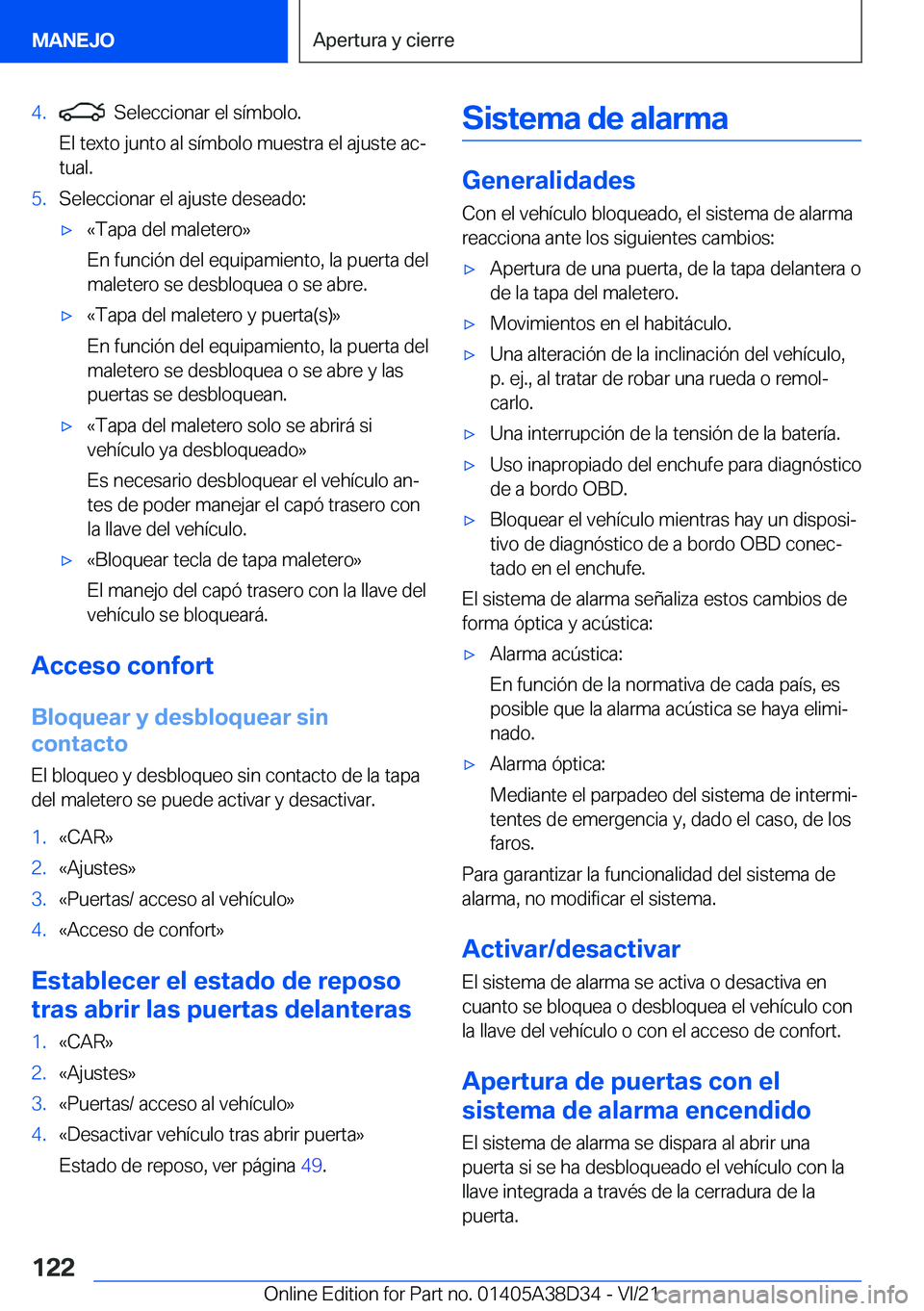 BMW 8 SERIES 2022  Manuales de Empleo (in Spanish) �4�.���S�e�l�e�c�c�i�o�n�a�r��e�l��s�