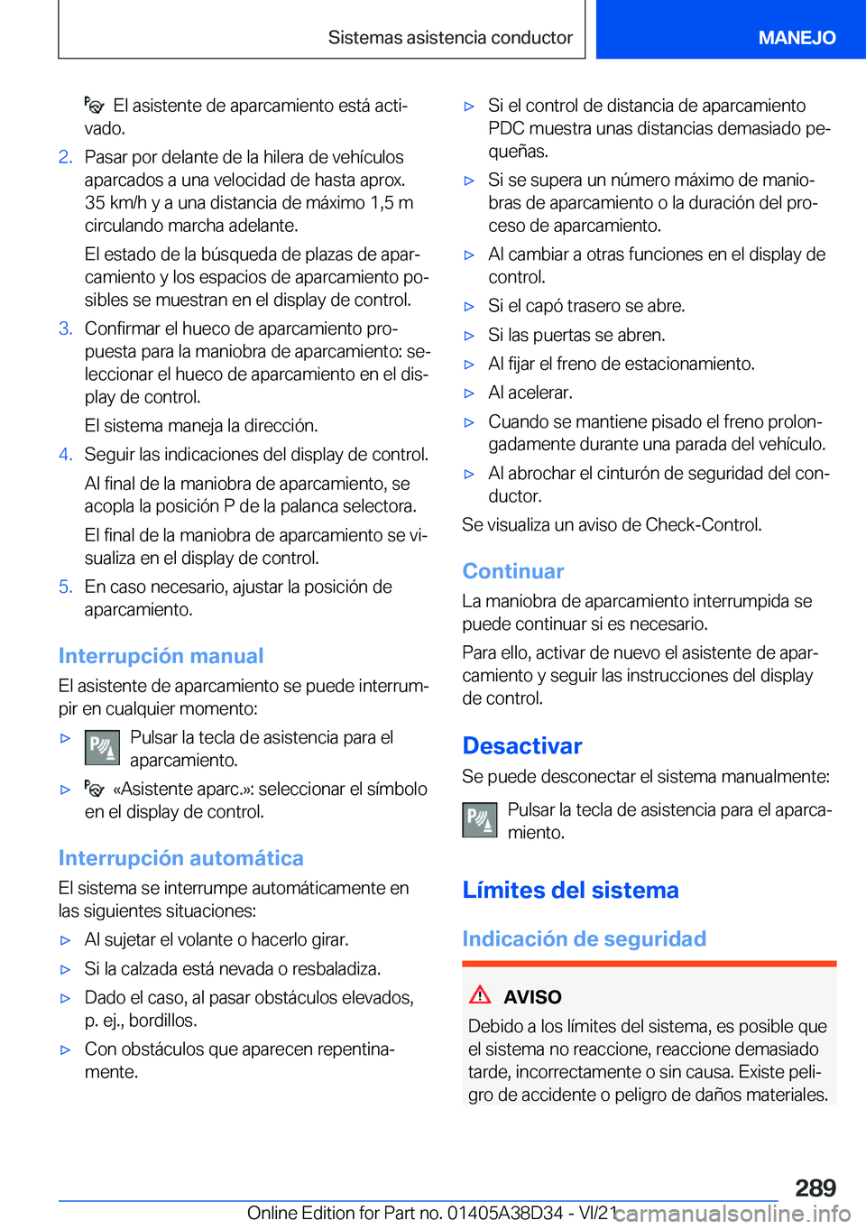 BMW 8 SERIES 2022  Manuales de Empleo (in Spanish) ���E�l��a�s�i�s�t�e�n�t�e��d�e��a�p�a�r�c�a�m�i�e�n�t�o��e�s�t�
