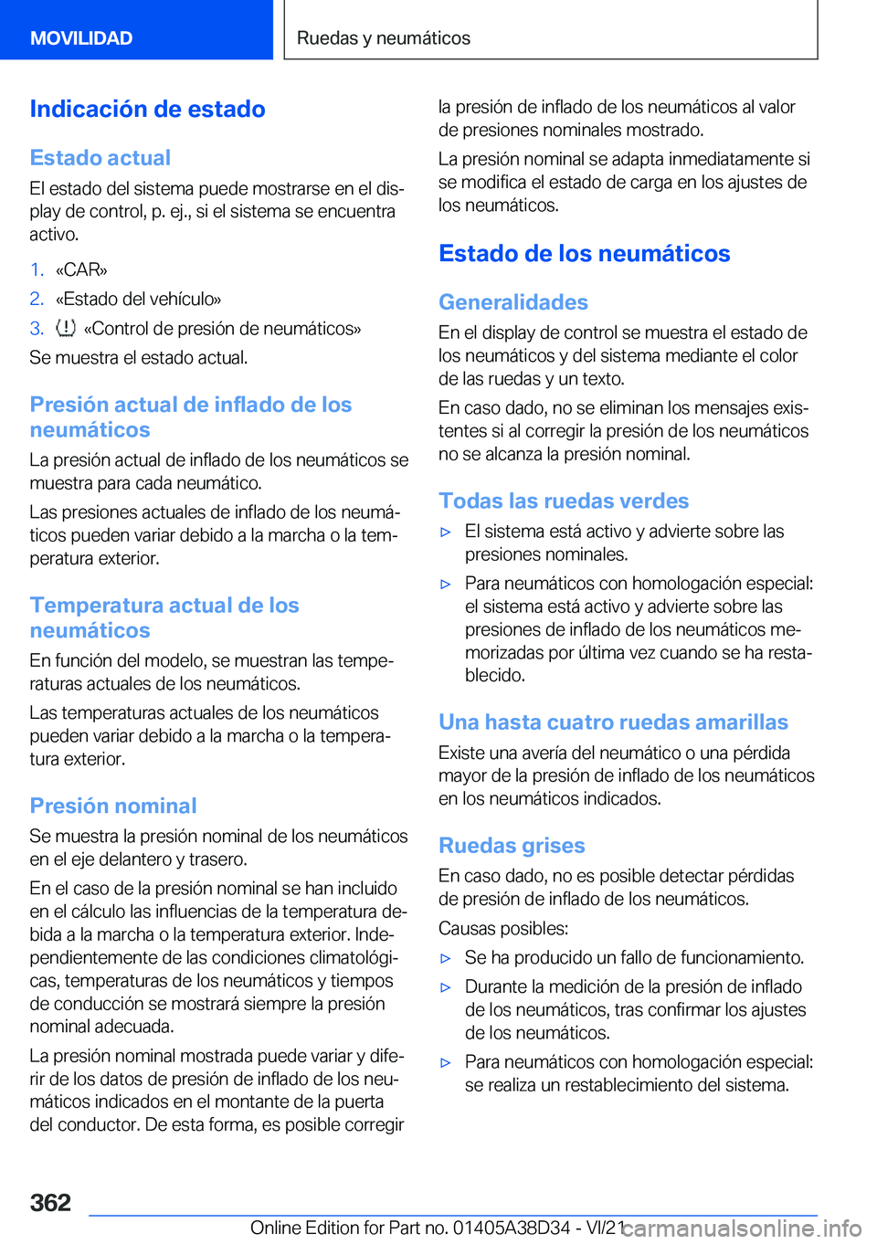 BMW 8 SERIES 2022  Manuales de Empleo (in Spanish) �I�n�d�i�c�a�c�i�