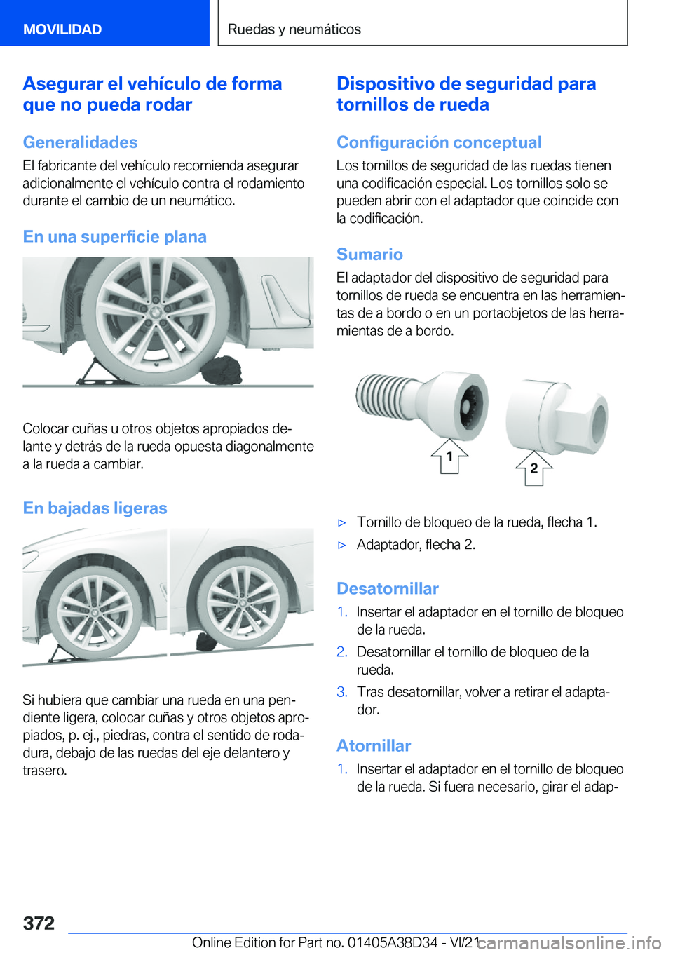 BMW 8 SERIES 2022  Manuales de Empleo (in Spanish) �A�s�e�g�u�r�a�r��e�l��v�e�h�