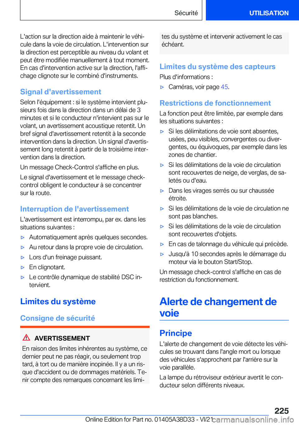 BMW 8 SERIES 2022  Notices Demploi (in French) �L�'�a�c�t�i�o�n��s�u�r��l�a��d�i�r�e�c�t�i�o�n��a�i�d�e��